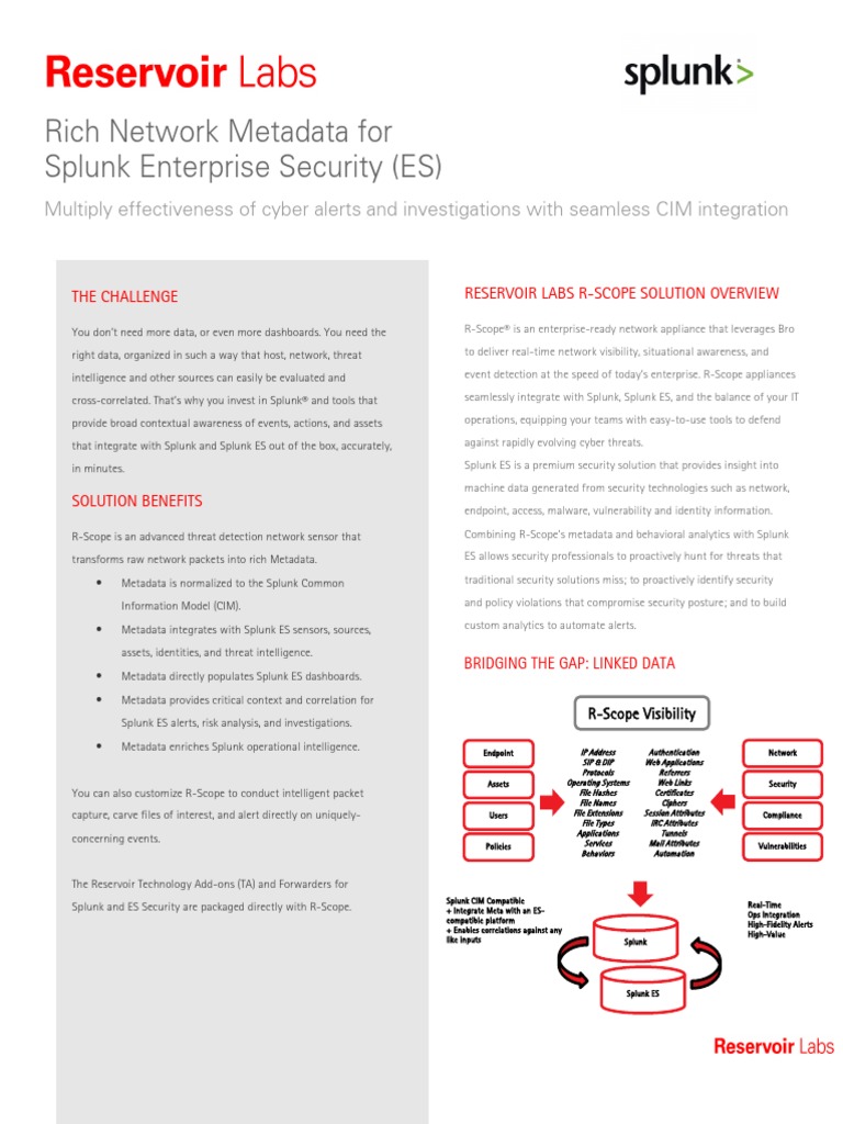 Rich Network Metadata For Splunk Enterprise Security (ES) | PDF ...