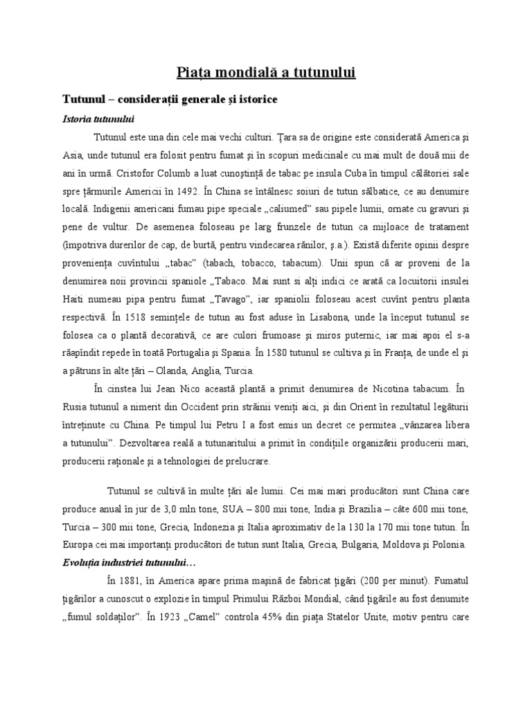 Piata Mondiala A Tutunului PDF