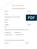 2011 Chemistry Examination