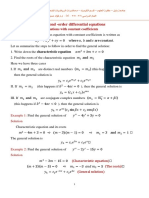 Second - Order Differential Equations: 1-Homogeneous Linear Equations With Constant Coefficients