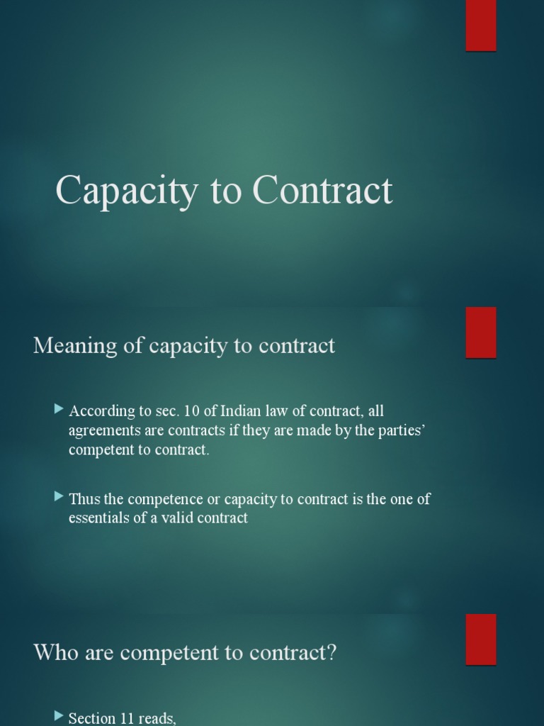 An InDepth Analysis of Capacity to Contract Under Indian Law PDF