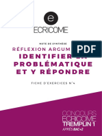 E-Nds-4-T1 Note de Synthese - Fiche D Exercices 4 - Reflexion Argumentee - Identifier La Problematique Et y Repondre PDF