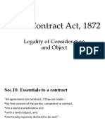 Indian Contract Act, 1872: Legality of Consideration and Object