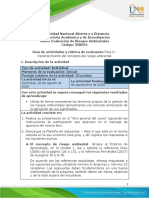 Guía de actividades y rúbrica de evaluación Unidad 1 - Fase 0 - Reconocimiento del concepto del riesgo ambiental