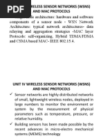 Unit Iv Wireless Sensor Networks (WSNS) and Mac Protocols