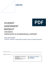 Student Assessment Booklet: CHC33015 Certificate Iii in Individual Support
