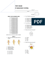 English Exam - First Grade Unit 6 (Charts of Human Body System)