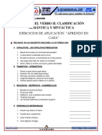 Clasificación Del Verbo y Verboides - Ejercicios de Aplicación