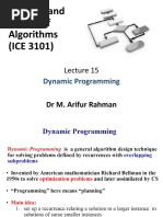 Analysis and Design of Algorithms (ICE 3101) : Dynamic Programming