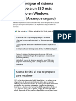 ¿Cómo Migrar El Sistema Operativo A Un SSD Más Pequeño en Windows 10 - 8 - 7 - (Arranque Seguro) PDF