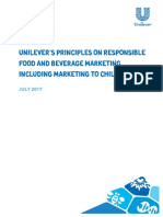 Unilever's Principles on Responsible Food and Beverage Marketing