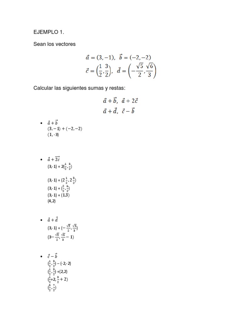 Suma y Resta de Vectores | PDF
