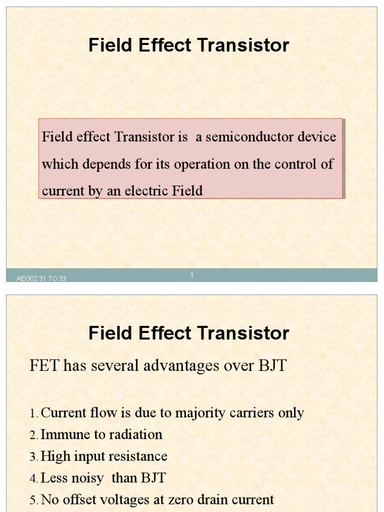 Field Effect Transistor: AEI302.31 TO 33 | PDF | Field Effect ...