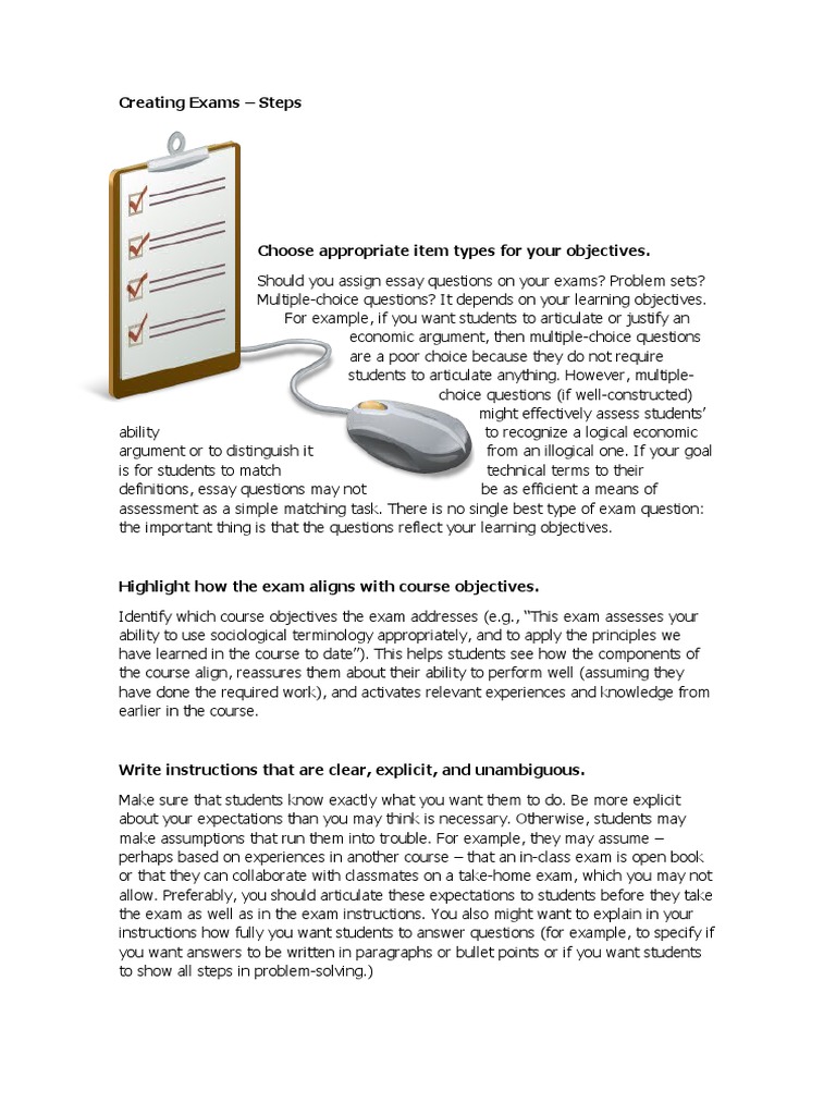 Creating Exams Assessing | PDF | Multiple Choice | Question