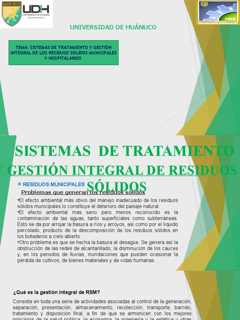 Sistema de Tratamiento y Gestion de Residuos Solidos Municipales | PDF ...