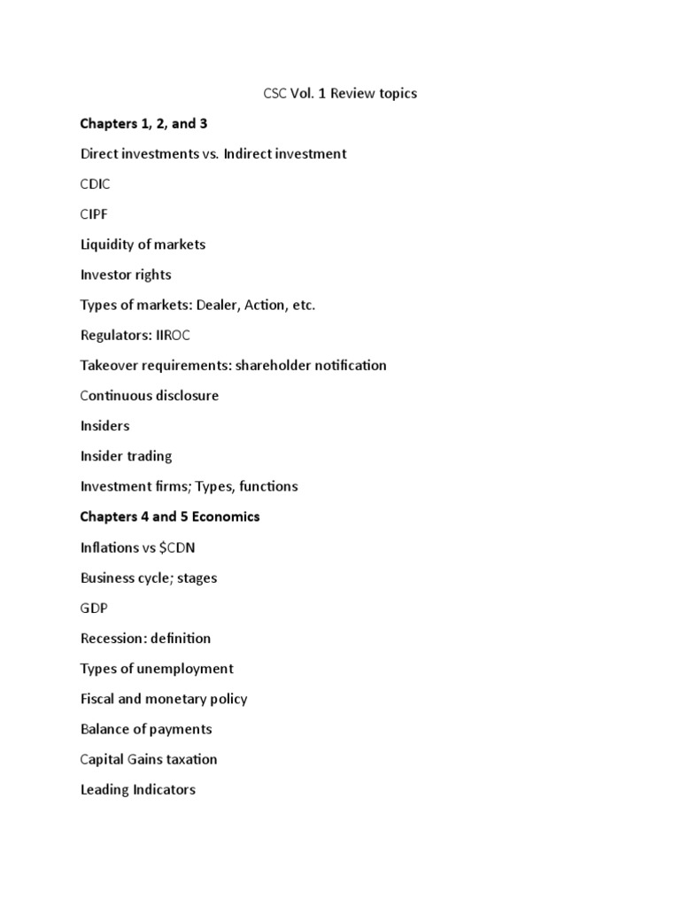Csc Volume 1 Pdf , Canadian Securities Course (CSC®) Study Tools – EHZBDO