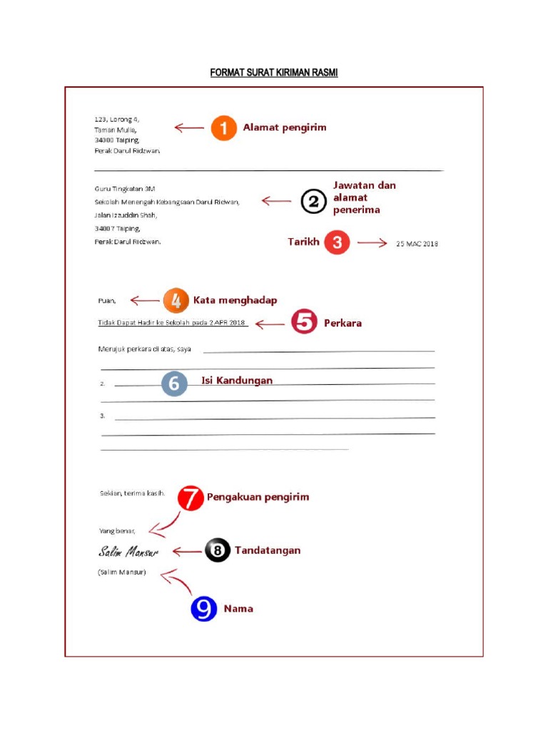 Format Dan Contoh Surat Kiriman Rasmi Pdf