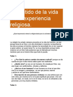 El sentido de la vida en la experiencia religiosa. grado 10