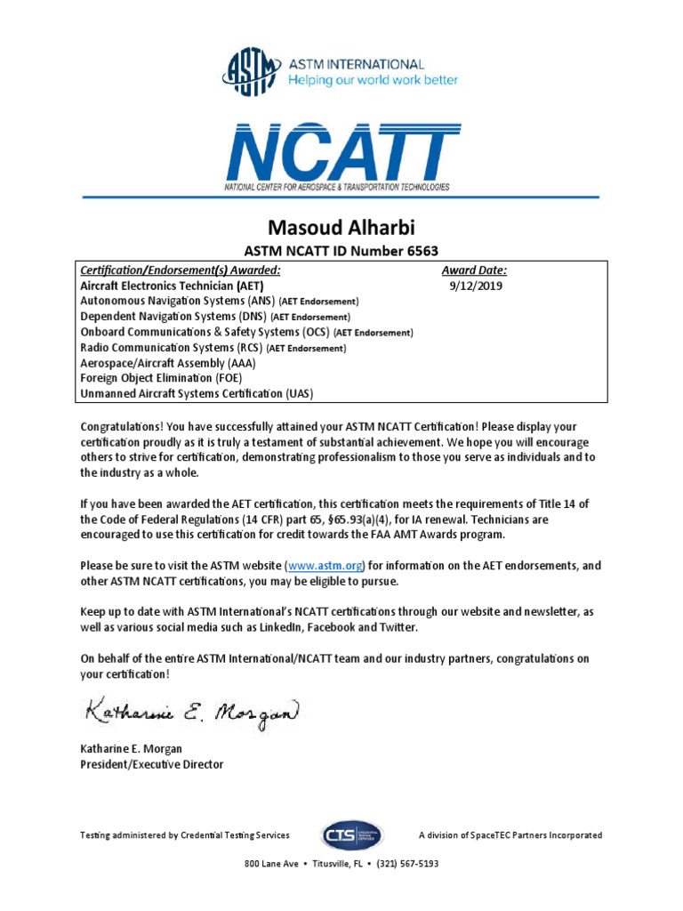 ASTM NCATT CTS-Letter-Alharbi | PDF