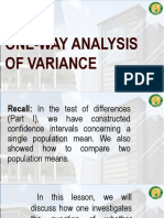 One-Way Analysis of Variance