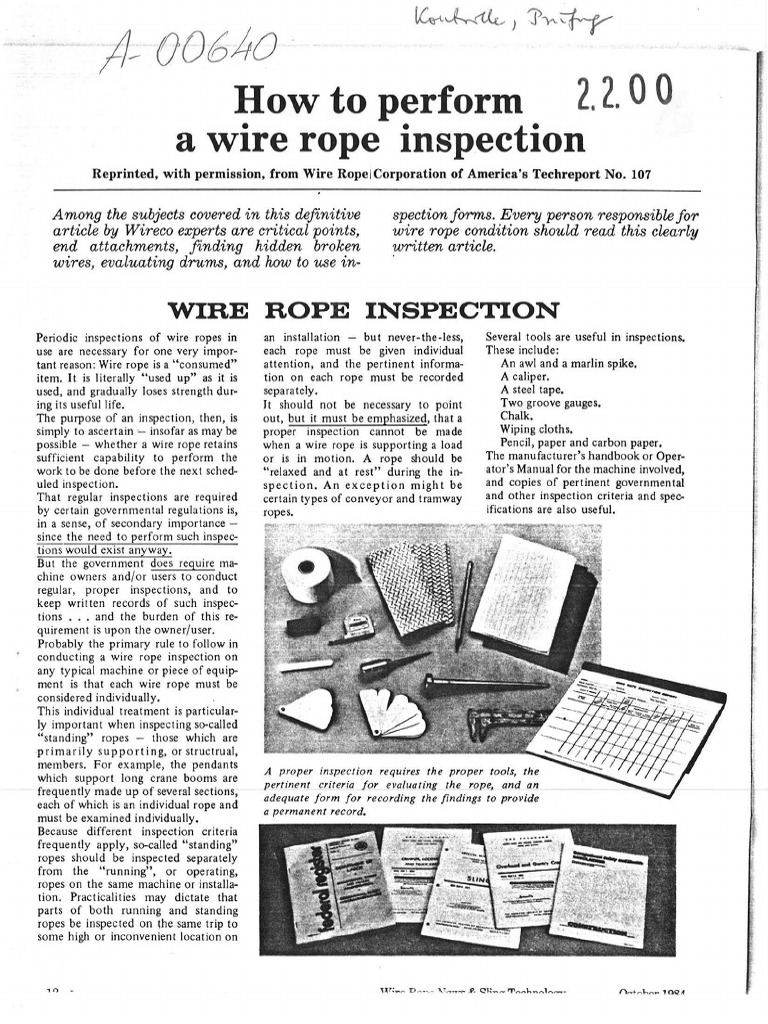 How To Perform A Wire Inspection | PDF | Wire | Rope