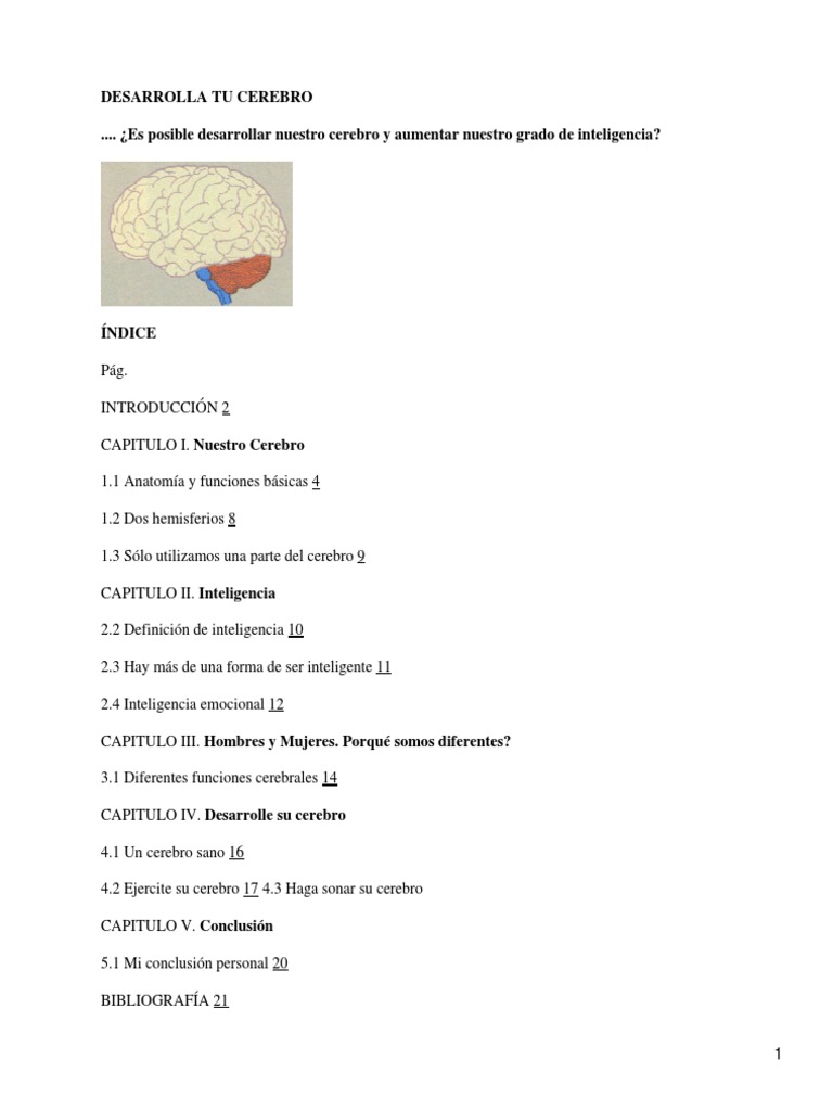 Desarrollo y Anatomia Cerebral PDF | PDF | Inteligencia | Hemisferio ...