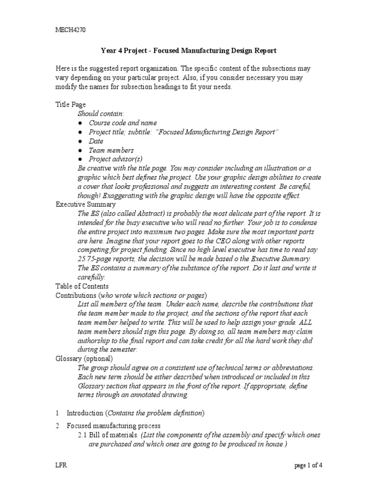 Focused Manufacturing Design Report | PDF | Typefaces | Lean Manufacturing