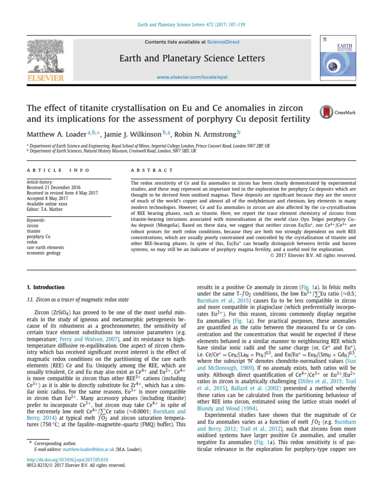 Earth and Planetary Science Letters: Matthew A. Loader, Jamie J ...