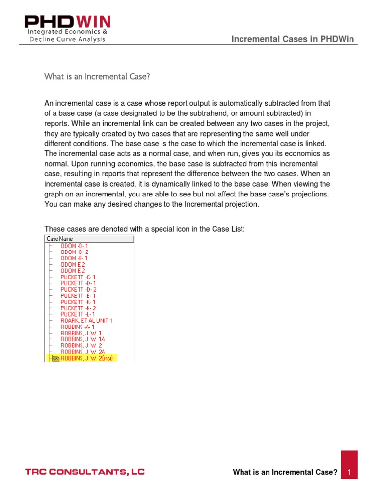 What Is An Incremental Case?: Incremental Cases in Phdwin | PDF | Icon ...