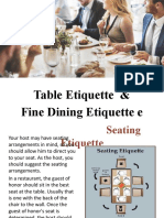 Table Etiquette & Fine Dining Etiquette e