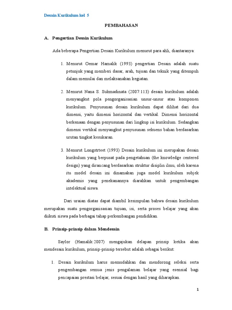 Desain Kurikulum Pdf