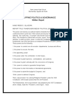 Philippine Politics & Governance Written Report