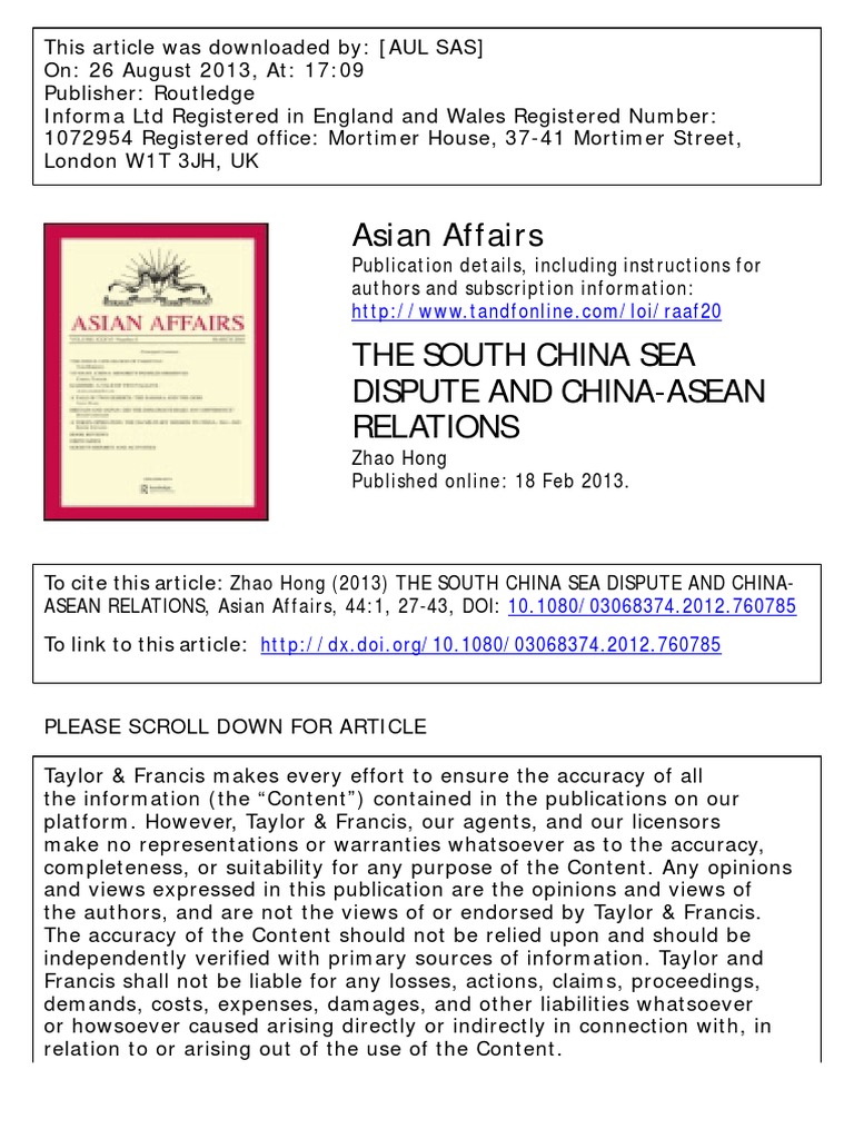 South China Sea Dispute Overview | PDF | South China Sea | China