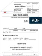 Student Records Claim Form