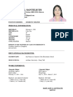 Mary Jane G. Santelices: Personal Information