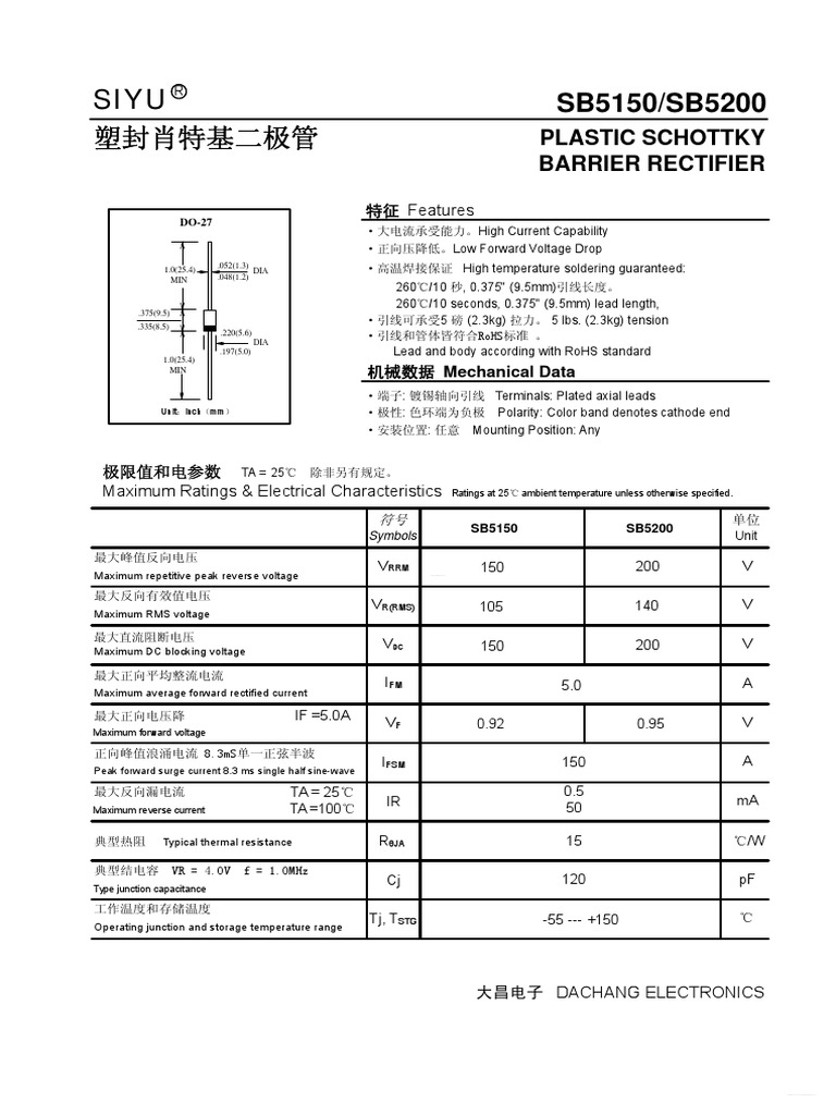 Datasheet (1) sb5150 PDF Sistema Internacional de Unidades
