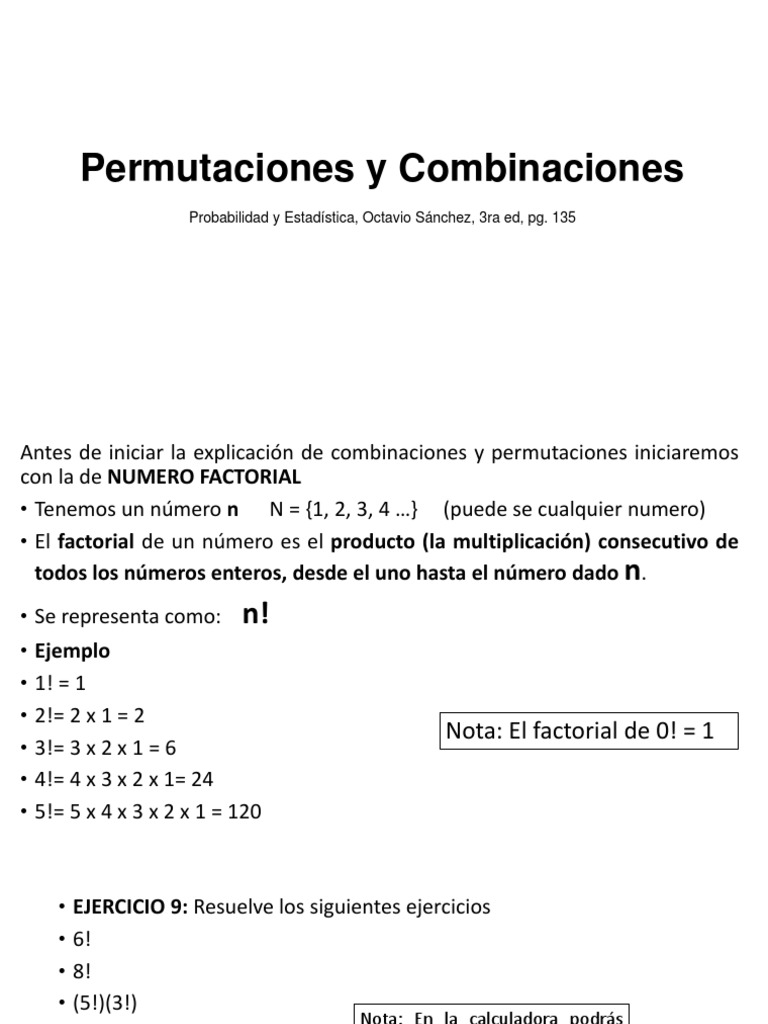 Permutaciones y Combinaciones | PDF | Permutación | Enseñanza de matemática
