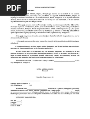 SPECIAL POWER OF ATTORNEY