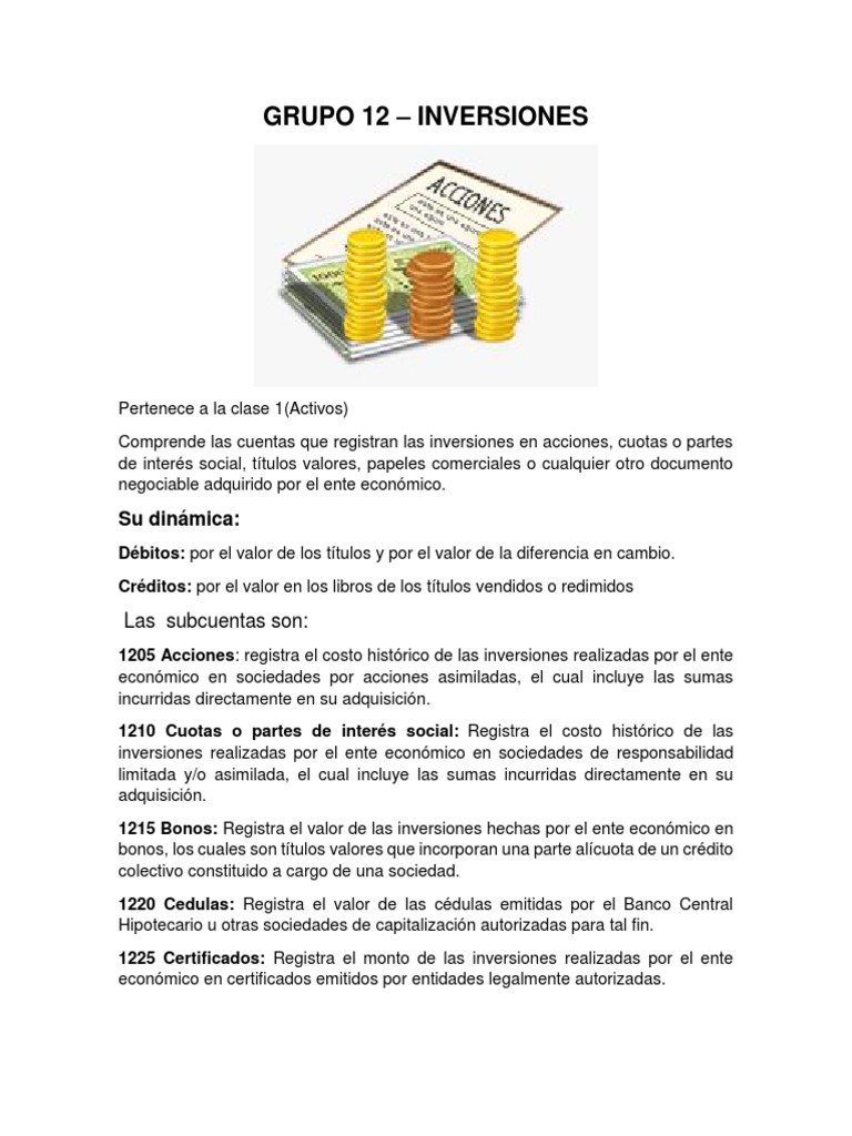 Grupo 12 | PDF | Inversiones | Compartir (Finanzas)