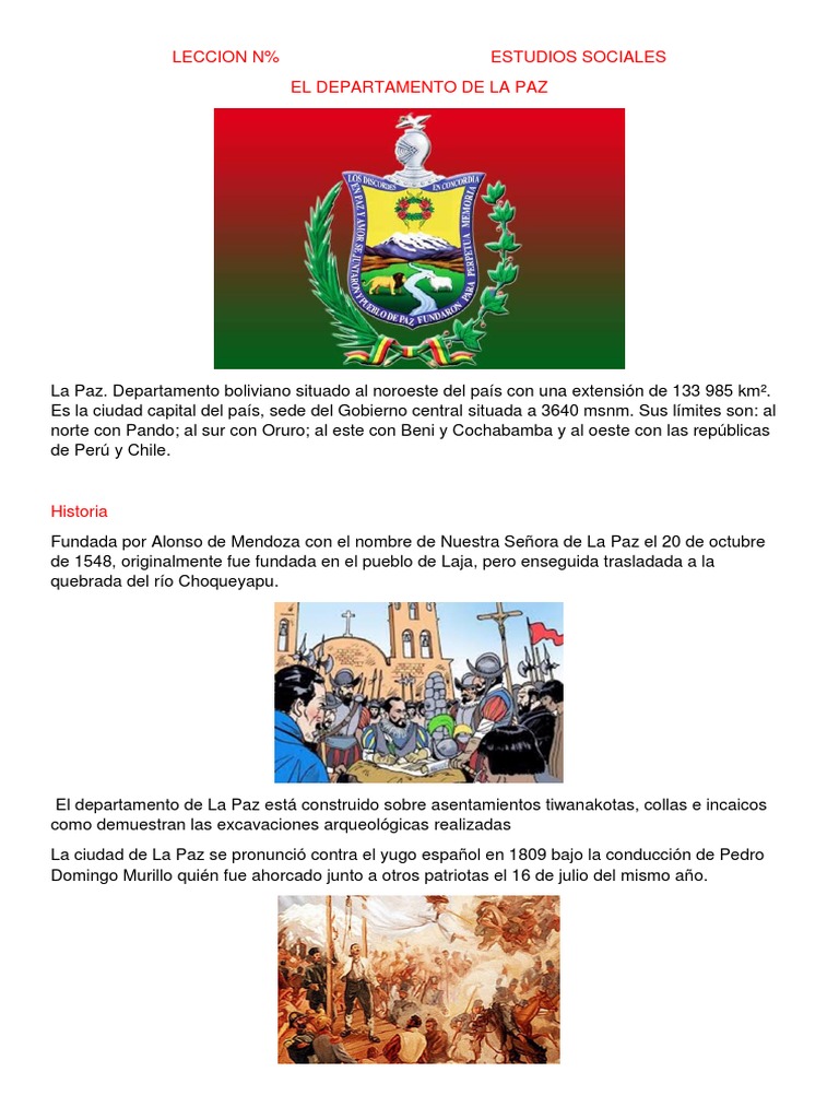 La Paz Parte Pdf Geografía América Del Sur