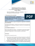 Guia de Actividades y Rúbrica de Evaluación - Fase 2 - Tecnologías de Transmisión Guiadas PDF