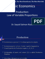 Basic Economics: Production: Law of Variable Proportions