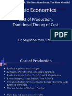 Basic Economics: Cost of Production: Traditional Theory of Cost