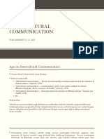 Intercultural Communication: Dewi Saraswati S, S.S..,M.Si