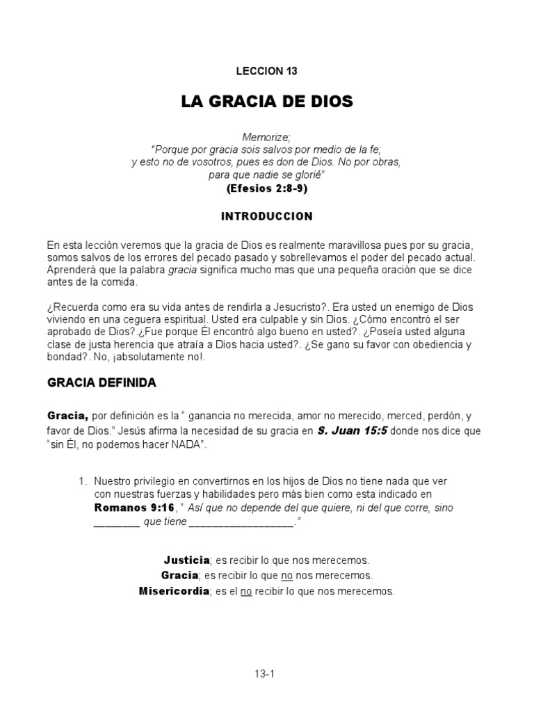 La Gracia de Dios en la Salvación Infantil | PDF | Gracia en el ...