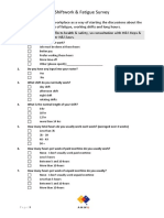 Survey Shiftwork and Fatigue PDF