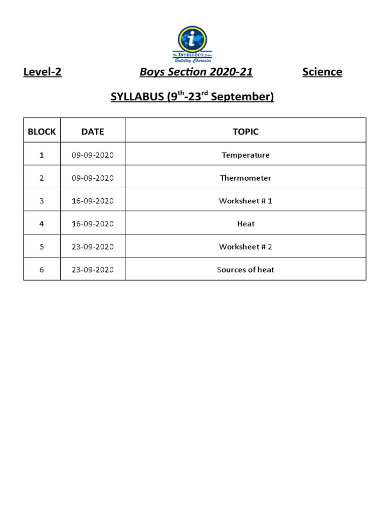 Level-2 Science Syllabus | PDF | Teaching Methods & Materials | Science ...