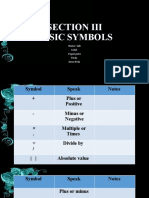 Section Iii Basic Symbols: Name: Laili Luluk Puput Putri Finda Anisa Firda