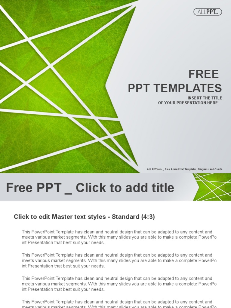 Abstract Green Background For Streaks Design PowerPoint Templates