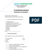 Voluntary Termination Checklist